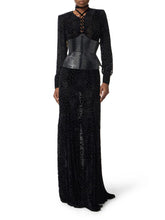 Load image into Gallery viewer, Red Carpet dress in burnout velvet
