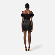 Load image into Gallery viewer, Dress in duchesse satin with applied flowers
