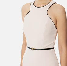Load image into Gallery viewer, Dress in crêpe fabric with contrasting belt
