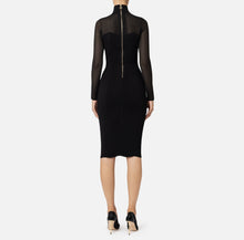 Load image into Gallery viewer, Viscose midi dress with herringbone pattern
