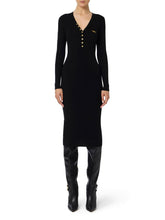 Load image into Gallery viewer, Dress in ribbed knit fabric with breast pocket
