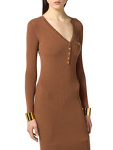 Load image into Gallery viewer, Dress in ribbed knit fabric with breast pocket
