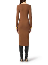 Load image into Gallery viewer, Dress in ribbed knit fabric with breast pocket
