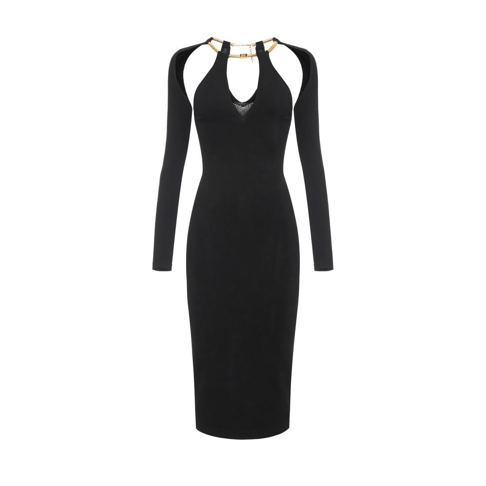 Knit dress with jewel snake