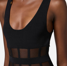 Load image into Gallery viewer, Viscose dress with corset cuts
