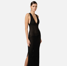 Load image into Gallery viewer, Dress in open-knit fabric with slit
