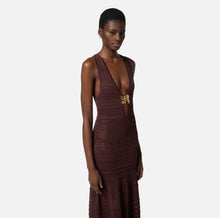 Load image into Gallery viewer, Openwork viscose dress with jewel flower
