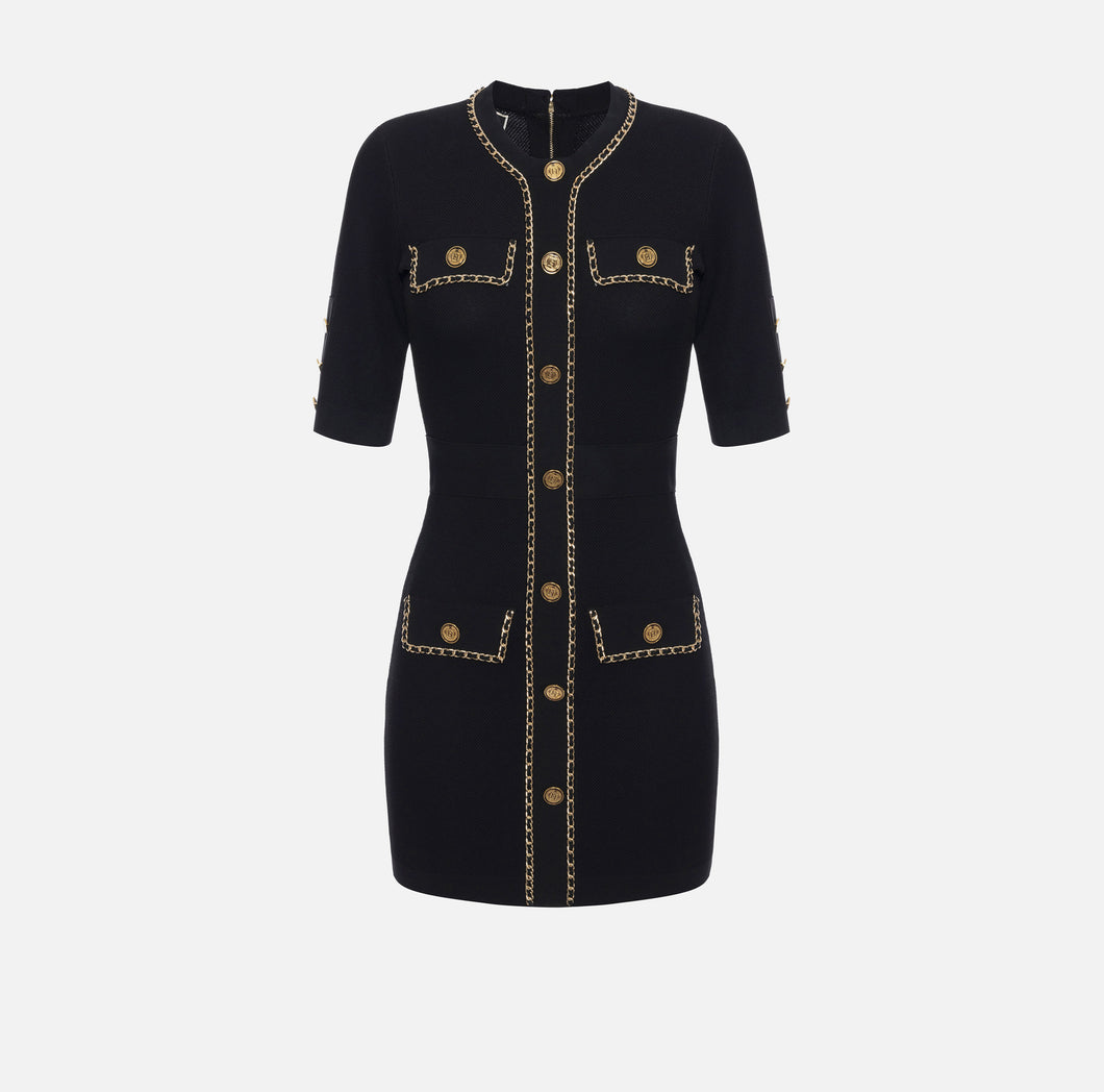 Viscose mini dress with chain