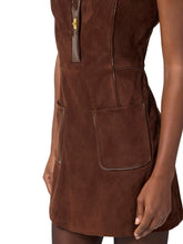 Load image into Gallery viewer, Mini dress in suede with vinyl details
