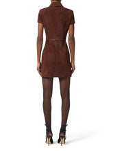 Load image into Gallery viewer, Mini dress in suede with vinyl details
