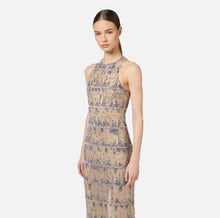 Load image into Gallery viewer, Tulle red carpet dress embroidered with pixel pattern sequins
