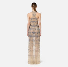 Load image into Gallery viewer, Tulle red carpet dress embroidered with pixel pattern sequins
