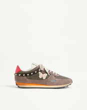 Load image into Gallery viewer, Stud Up Trainer In Split Leather And Nylon With Butterfly Embroidery
