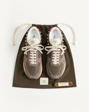 Load image into Gallery viewer, Stud Up Trainer In Split Leather And Nylon With Butterfly Embroidery
