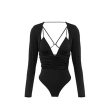 Load image into Gallery viewer, Crêpe jersey bodysuit with draping
