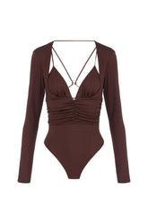 Load image into Gallery viewer, Crêpe jersey bodysuit with draping

