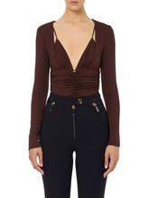 Load image into Gallery viewer, Crêpe jersey bodysuit with draping

