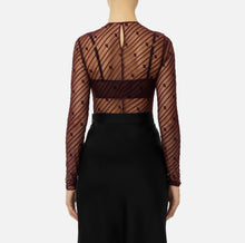 Load image into Gallery viewer, Bodysuit in flocked tulle with diagonal pattern
