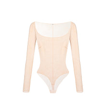 Load image into Gallery viewer, Bodysuit in jacquard tulle fabric with snake pattern

