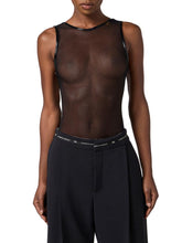 Load image into Gallery viewer, Bodysuit in tulle fabric with vinyl details
