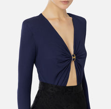 Load image into Gallery viewer, Bodysuit in jersey fabric with jewel ring
