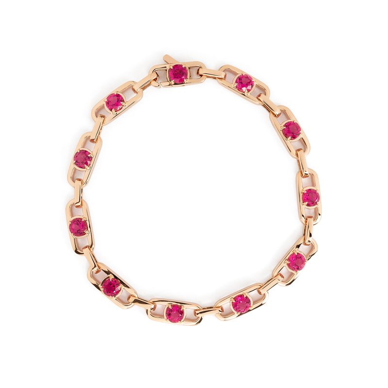 18k rose gold bracelet with Rubellite