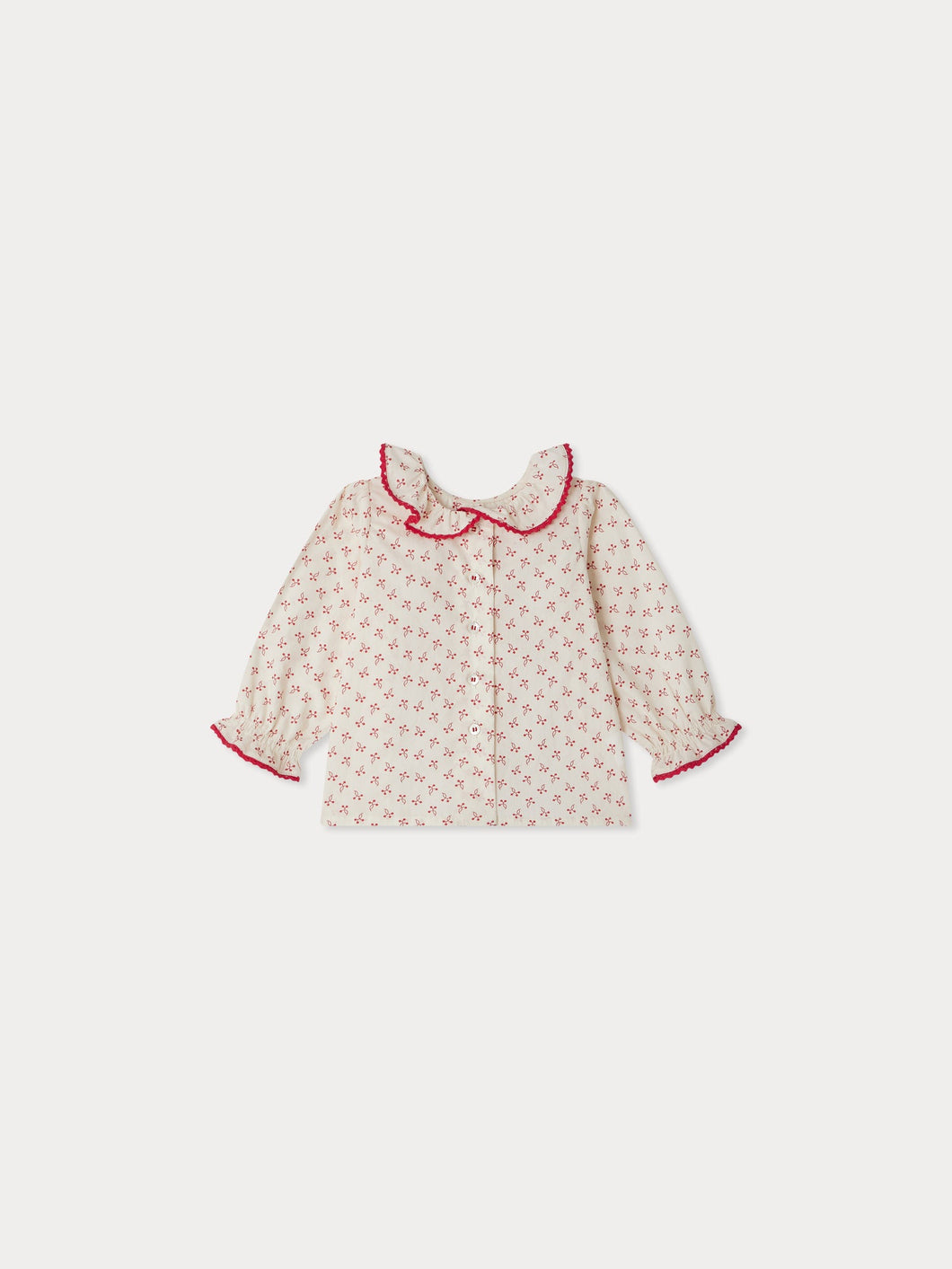 Jojoba cherry print poplin blouse