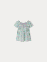 Load image into Gallery viewer, Grenade blouse smocked and embroidered in Liberty fabric in organic cotton
