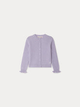 Load image into Gallery viewer, Lena cardigan with ruffled trim in cashmere
