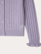 Load image into Gallery viewer, Lena cardigan with ruffled trim in cashmere
