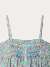 Load image into Gallery viewer, Passion dress smocked and embroidered in Liberty fabric in organic cotton
