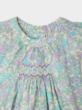Load image into Gallery viewer, Laurie blouse smocked and hand-embroidered in Liberty organic cotton fabric
