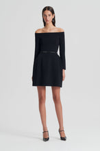 Load image into Gallery viewer, Crepe knit peplum dress - black
