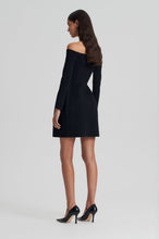 Load image into Gallery viewer, Crepe knit peplum dress - black
