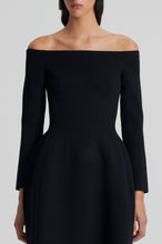 Load image into Gallery viewer, Crepe knit peplum dress - black
