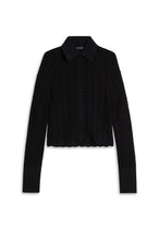 Load image into Gallery viewer, Pleat lace shirt - black
