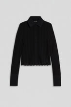 Load image into Gallery viewer, Pleat lace shirt - black
