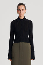 Load image into Gallery viewer, Pleat lace shirt - black
