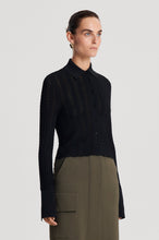 Load image into Gallery viewer, Pleat lace shirt - black
