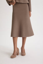 Load image into Gallery viewer, CREPE KNIT SOFT HEM SKIRT - WHISKEY
