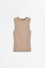 Load image into Gallery viewer, CREPE KNIT CREW NECK SINGLET - OAT
