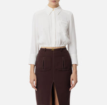 Load image into Gallery viewer, Cropped blouse in georgette fabric elastic
