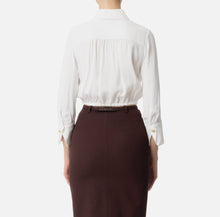 Load image into Gallery viewer, Cropped blouse in georgette fabric elastic
