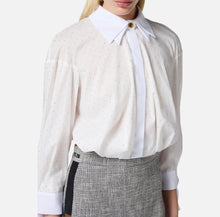 Load image into Gallery viewer, Poplin shirt with rhinestones and knot

