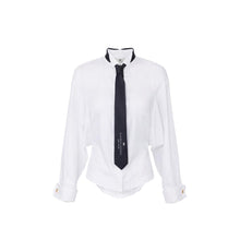 Load image into Gallery viewer, Cotton poplin shirt with tie
