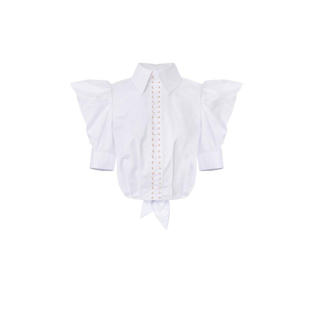 Balloon cotton poplin shirt