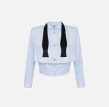 Load image into Gallery viewer, Poplin shirt with bow tie
