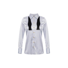 Load image into Gallery viewer, Silk satin blouse with bow tie
