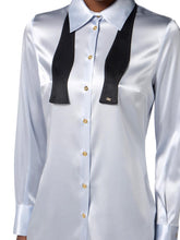 Load image into Gallery viewer, Silk satin blouse with bow tie
