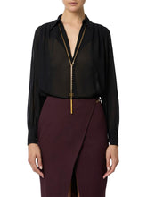 Load image into Gallery viewer, Blouse in georgette fabric with necklace
